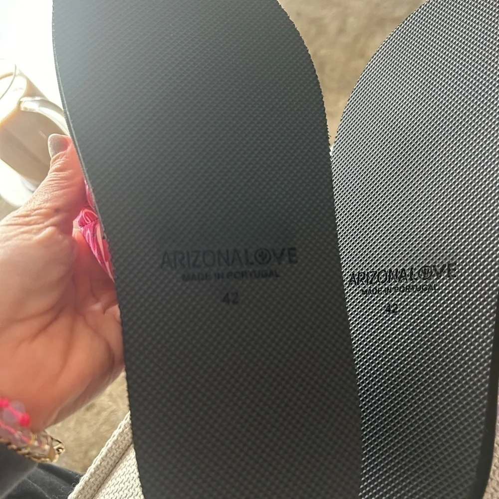 NWT! ARIZONA LOVE Paradise Shearling Printed Slides w/ Tags Size 42